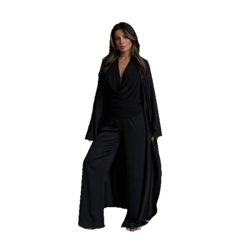 Women's Long Wrap Robe