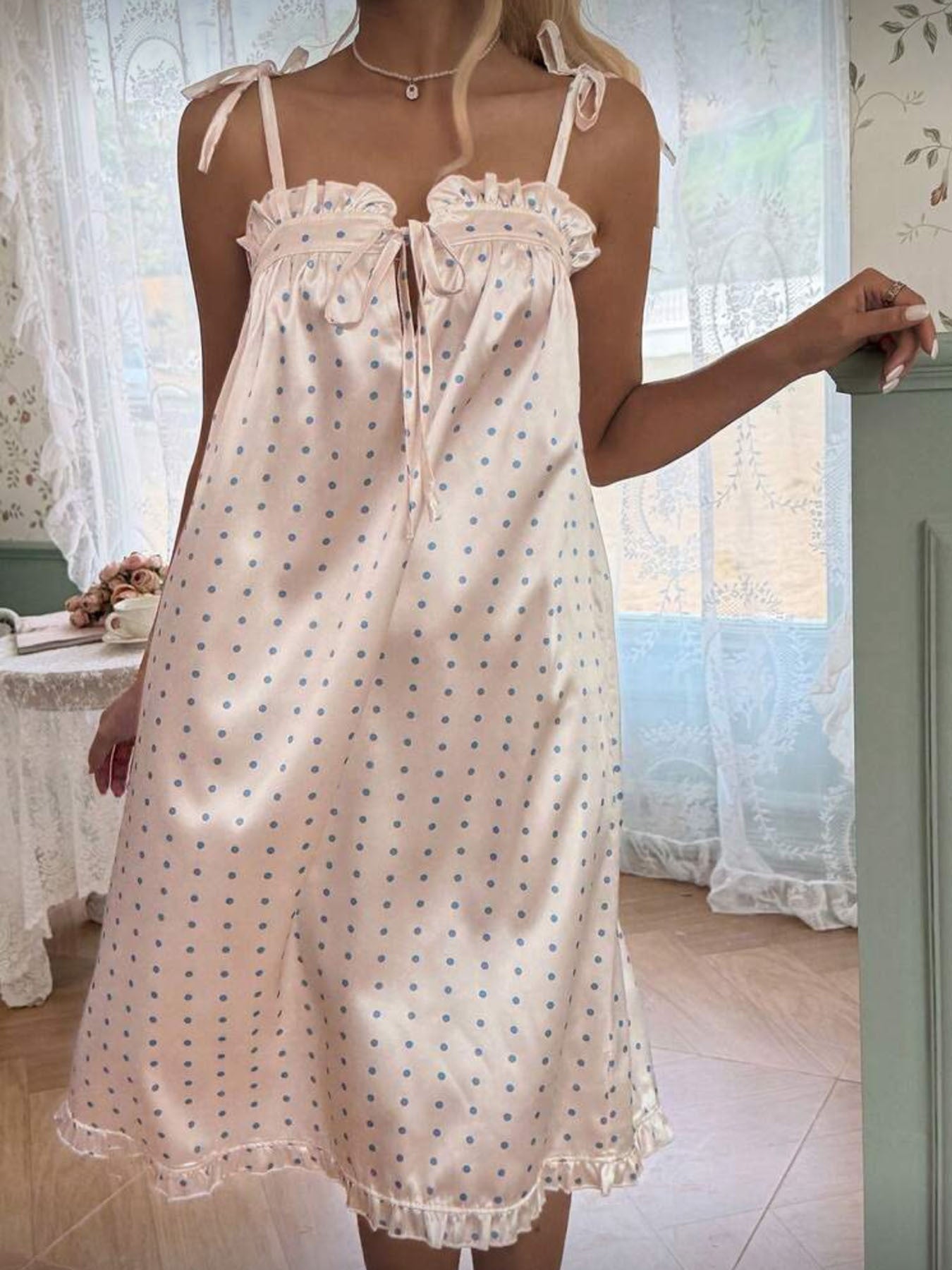 Women's Polka Dot Slip Nightgown